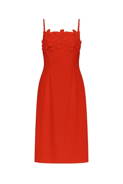 Foto Vestido midi flores 3d Kwi