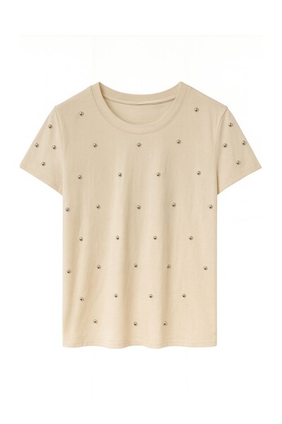 Foto Tshirt plus size com aplicações de perolas Kwi