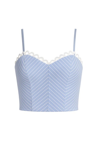 Foto Top cropped listrado com alças finas Kwi