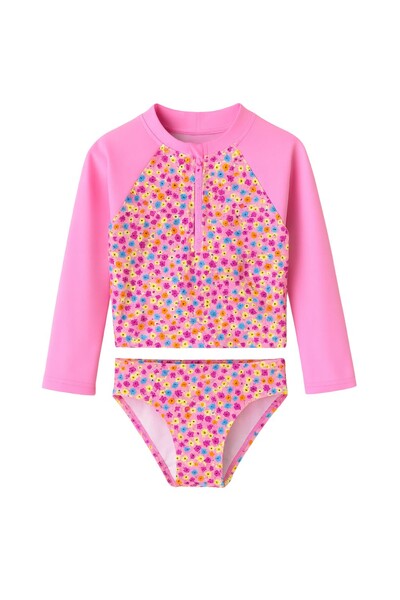 Foto Conjunto blusa manga longa flores e calcinha Kwi
