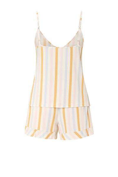 FotoPijama feminino Short doll alça com laço listrado Kwi