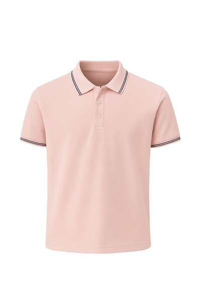 Foto Polo masculina com detalhe na gola e manga Kwi