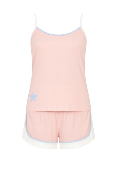 Foto Pijama Feminino Short doll alça rosa claro Kwi