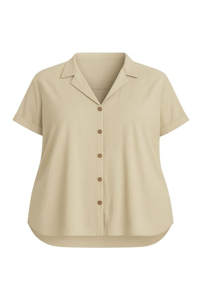 Foto Camisa feminina com botões plus size Kwi