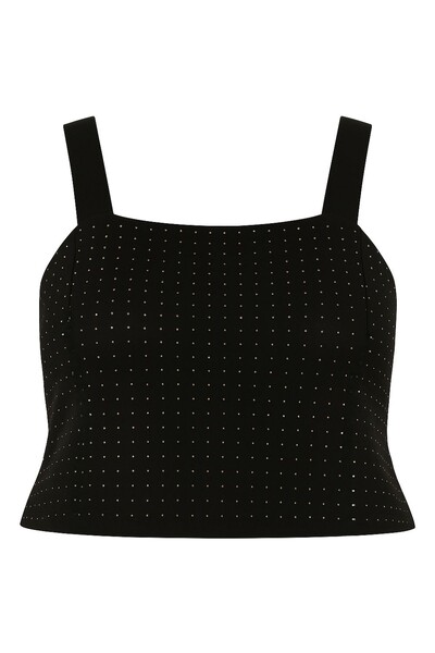 Foto Cropped em alça e pedraria plus size Kwi