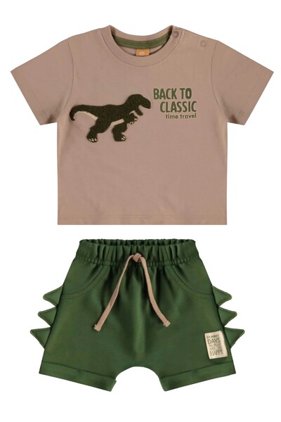 Foto Conjunto camiseta malha e bermuda moletom s/ felpa Up Baby