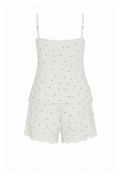 FotoPijama Feminino Short doll alça detalhe em renda verde claro Kwi