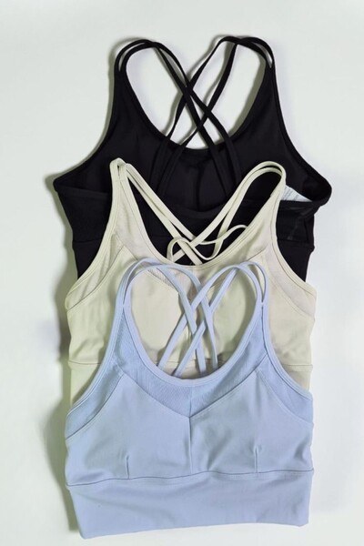 Fototop fitness curto cruzado em poliamida Kwi