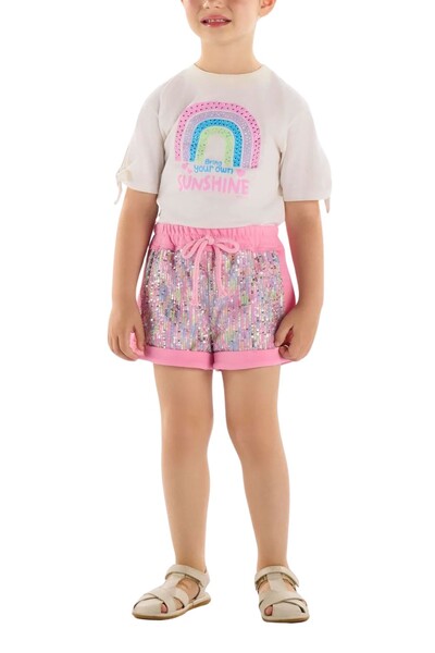 Foto Conjunto blusa meia malha e short moletom paetes Up Baby