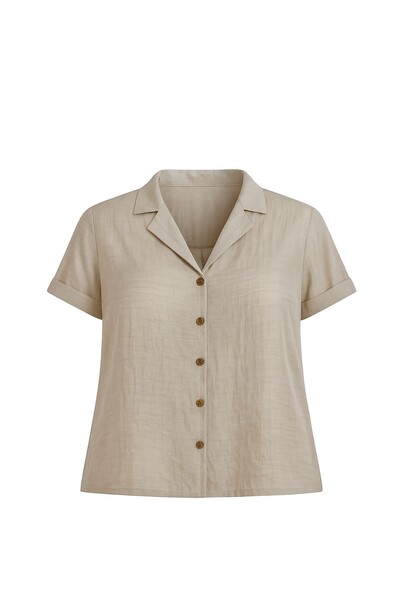 Foto Camisa feminina plus size com botões Kwi