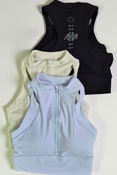 FotoTop em poliamida fitness com zíper Kwi