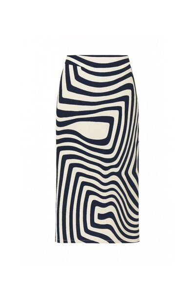 Foto Saia midi estampada geométrica Kwi