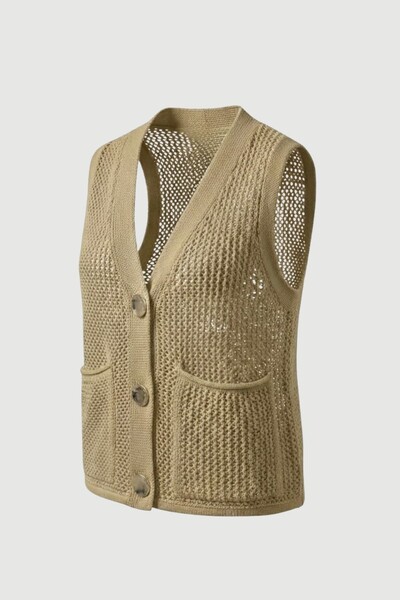 FotoColete feminino em tricot vazado Kwi