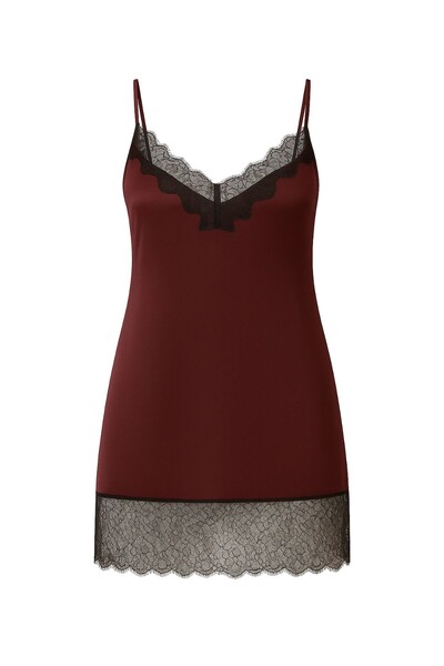 Foto Vestido de cetim com renda Kwi