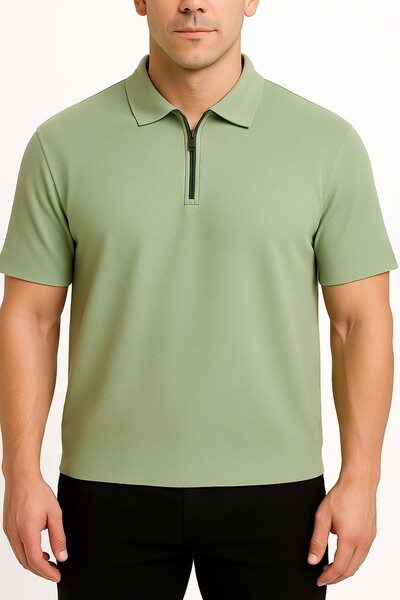 Foto Camiseta polo masculina com zíper Kwi