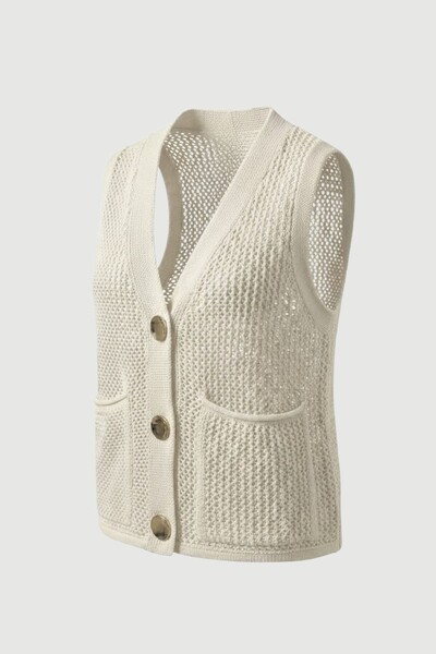 FotoColete feminino em tricot vazado Kwi