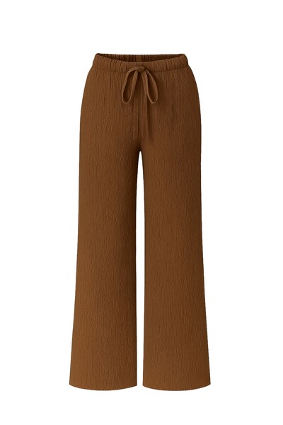 Foto Calça pantalona feminina em crepe seersucker Kwi