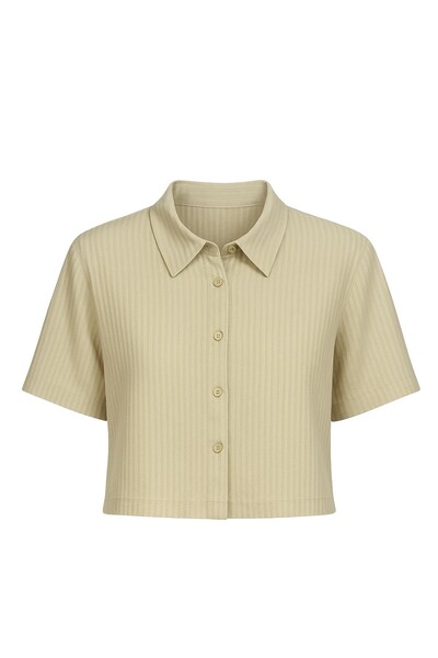 Foto Camisa cropped manga curta Kwi