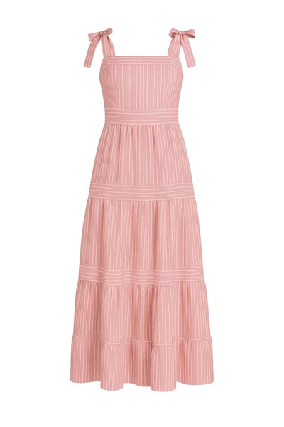 Foto Vestido midi listrado Kwi