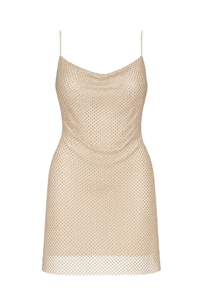 FotoVestido curto rede brilho Kwi