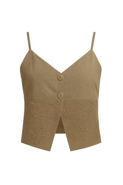 Foto Blusa de alça c/ renda na barra Kwi