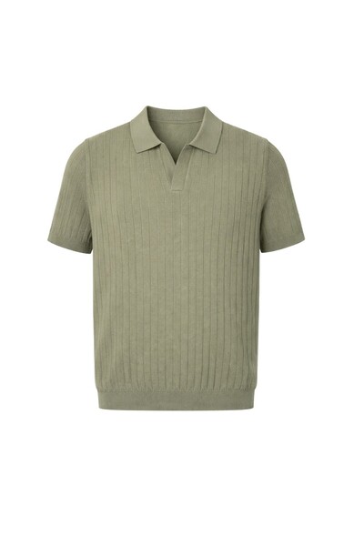 Foto Polo masculina em retilinea texturizada Kwi