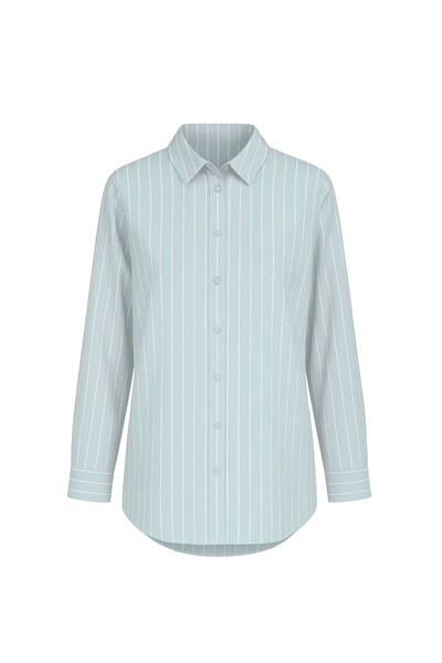 Foto Camisa oversized listrada feminina Kwi