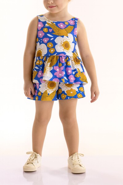 Foto Conjunto blusa e short em meia malha Três E Já