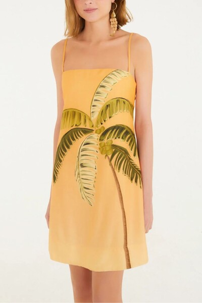 Foto Vestido curto itacare coqueiro laranja Farm