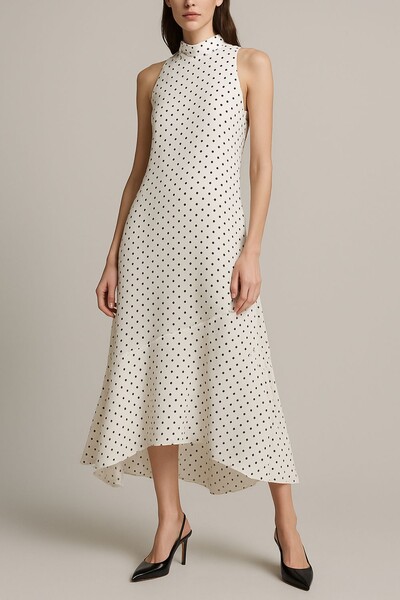 Foto Vestido de bolinhas gola alta Kwi