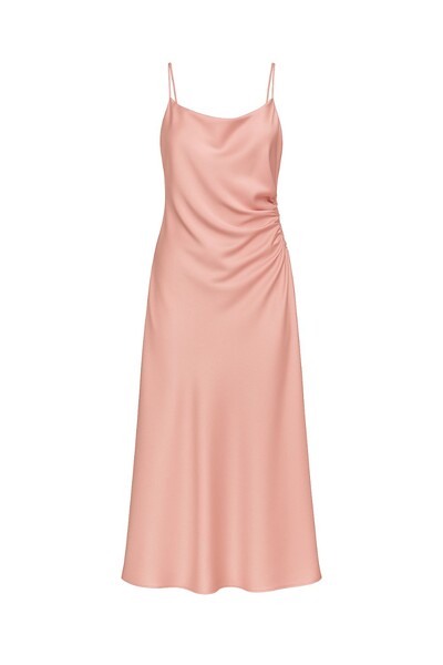 Foto Vestido cetim dradeado cintura Kwi