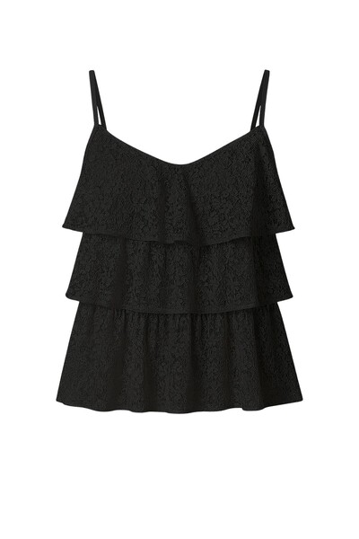 Foto Blusa alça de renda com babado Kwi