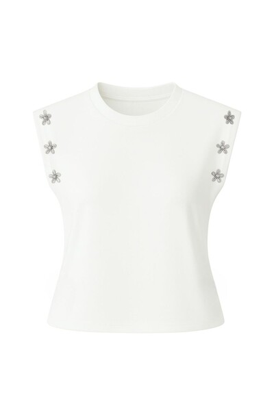 Foto Blusa manga muscle com aplicação de flores Kwi