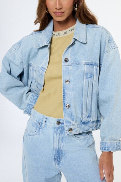 Foto Jaqueta jeans overbody pregas frontais Animale