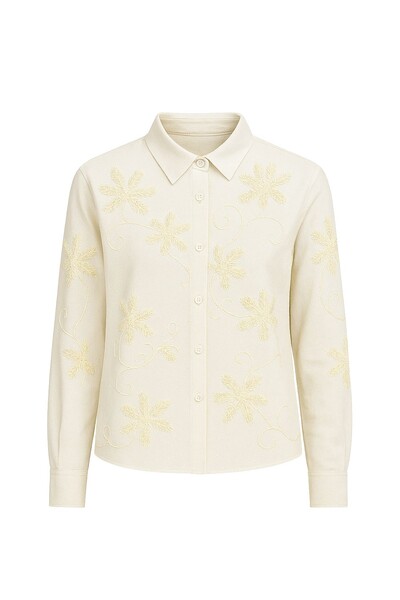 Foto Camisa com bordado floral feminina Kwi