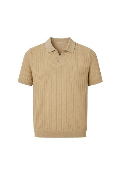 Foto Polo masculina em retilinea texturizada Kwi