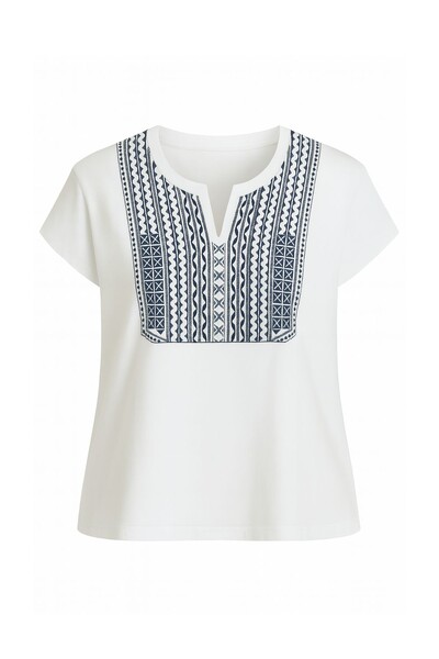Foto Blusa plus size em malha com bordada Kwi