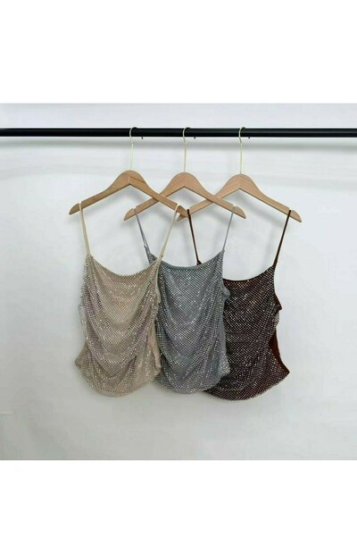 FotoBlusa alça rede brilho Kwi