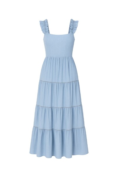 Foto Vestido longo evasê em viscose Kwi