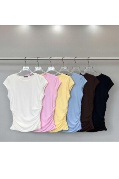 FotoBlusa poliamida franzido lateral Kwi