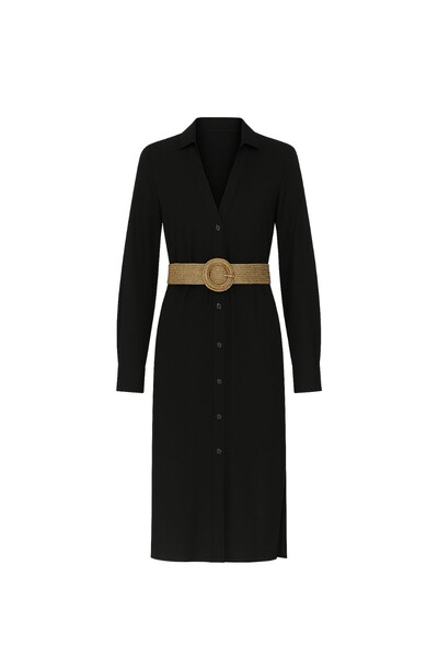 Foto Vestido chemise feminino com cinto Kwi