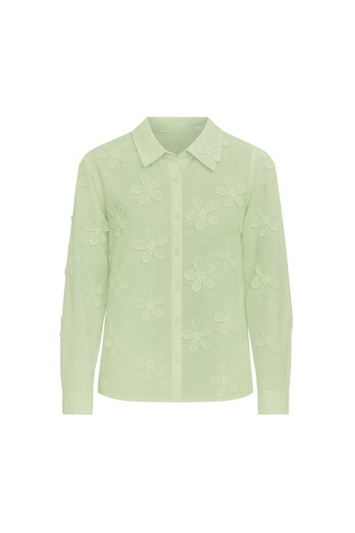Foto Camisa feminina em revelo floral Kwi