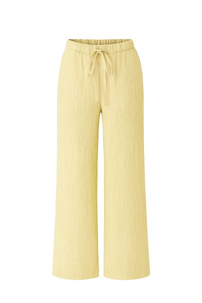 Foto Calça pantalona feminina em crepe seersucker Kwi