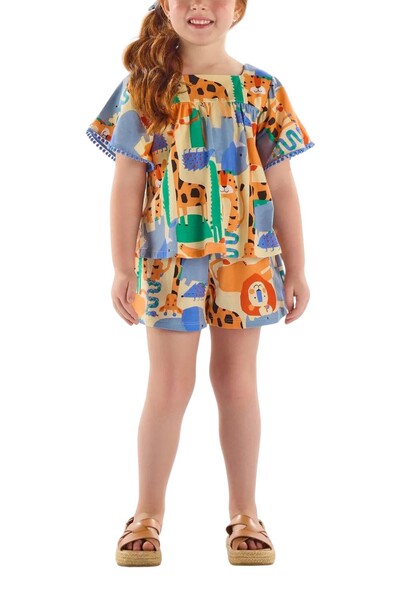 Foto Conjunto estampado blusa e short em meia malha Up Baby