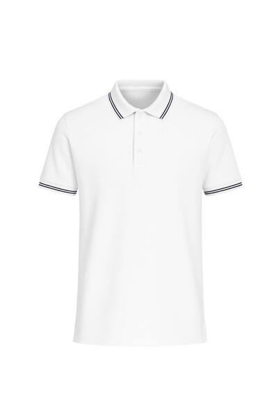 Foto Polo masculina com detalhe na gola e manga Kwi