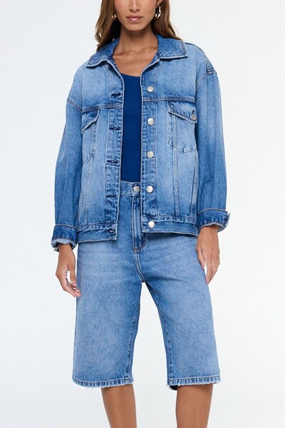 Foto Jaqueta jeans over escrita destroyed Animale