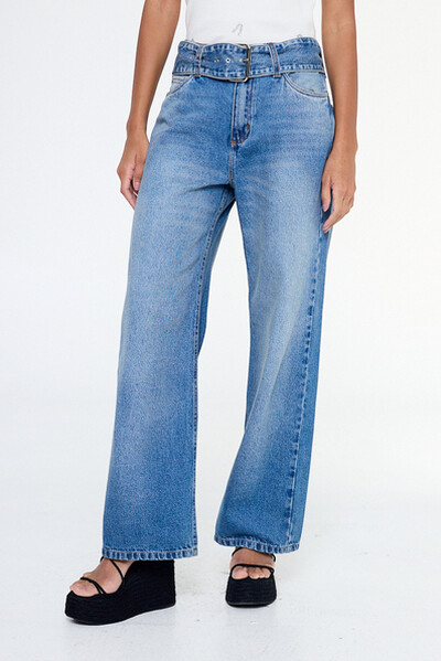Foto Calça jeans cinto amplo stoned Animale Jeans