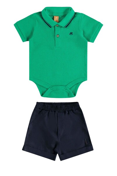 Foto Conjunto body piquet e bertmuda linho Up Baby