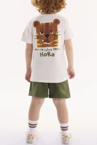 FotoConjunto camiseta malha bermuda moletom s/ felpa Três E Já