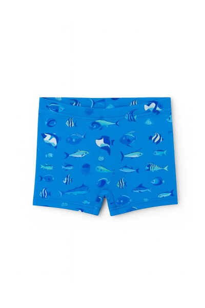 Foto Sunga infantil estampada tubarão e peixes Kwi